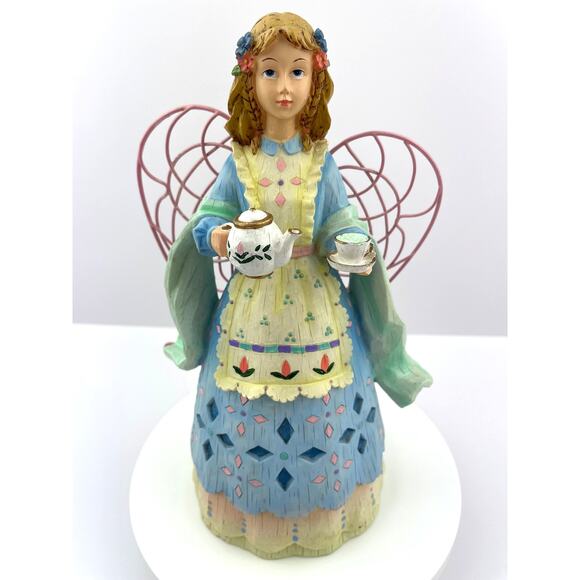 Classic Treasures Tea Time Angel, Collectable Winter Season Angel Figurine - Picture 1 of 8